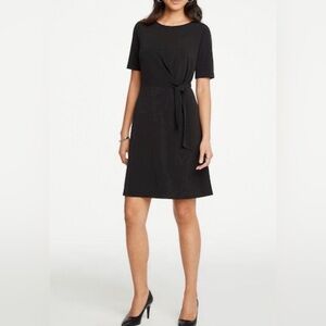 Ann Taylor Black Dress with Tie-Waist
